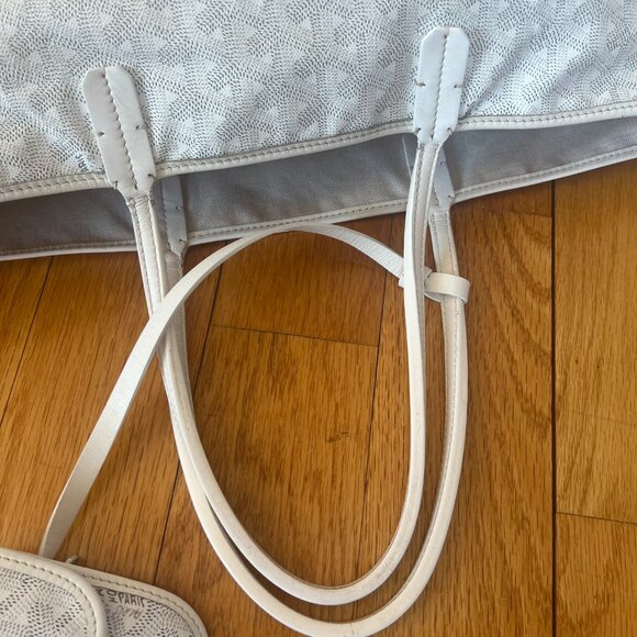 MINT Goyard Goyardine Saint Louis PM White Tote Bag Free Poshmark Authentication - Picture 6 of 14